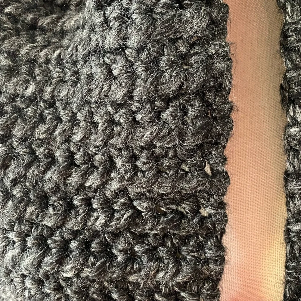 Charcoal heathered hand knitted infinity scarf